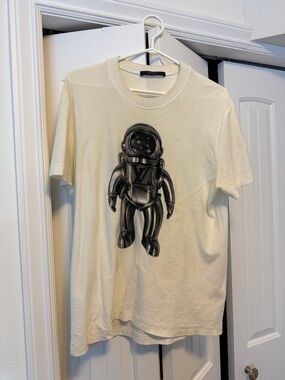 Louis Vuitton Cream Knit Logo Collar Tee